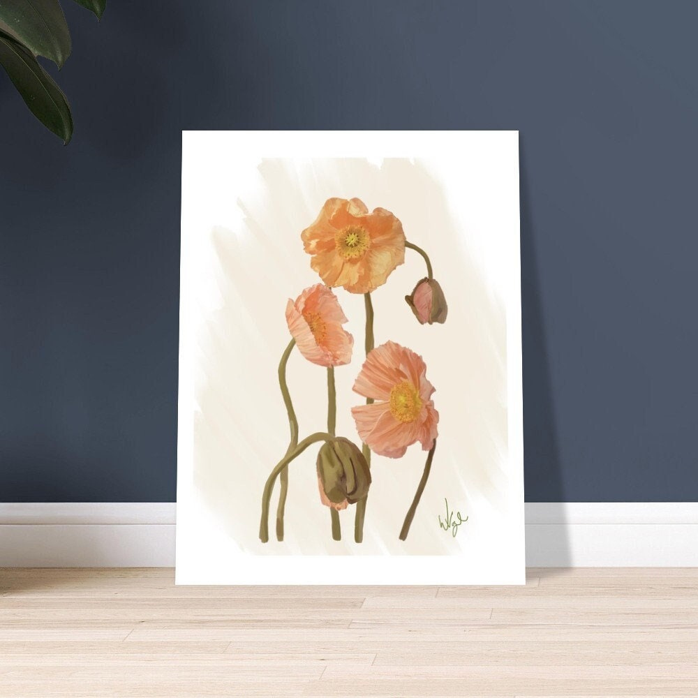 Native California Poppy Flower | Botanical Art Poster